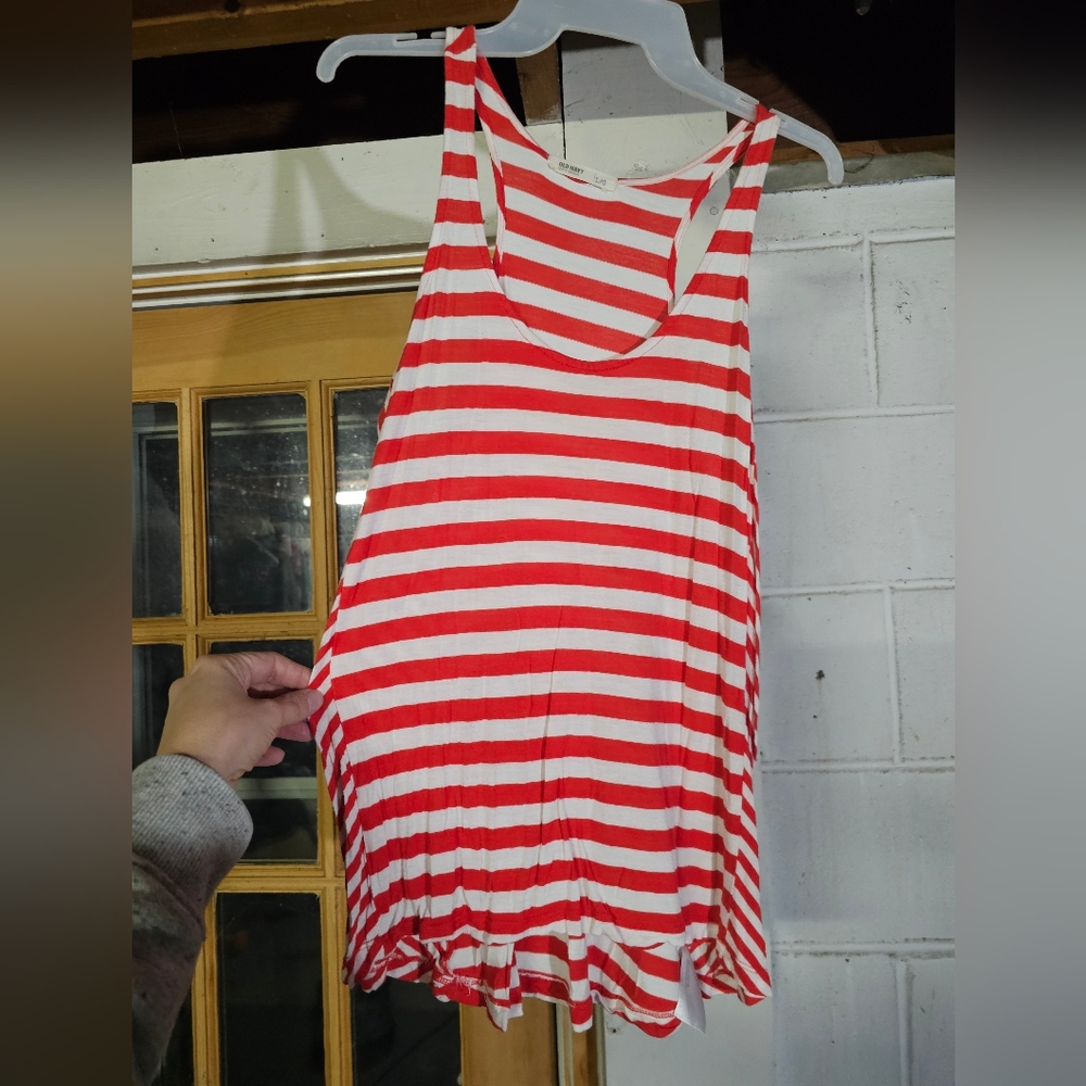 Old Navy Red and White Striped Top